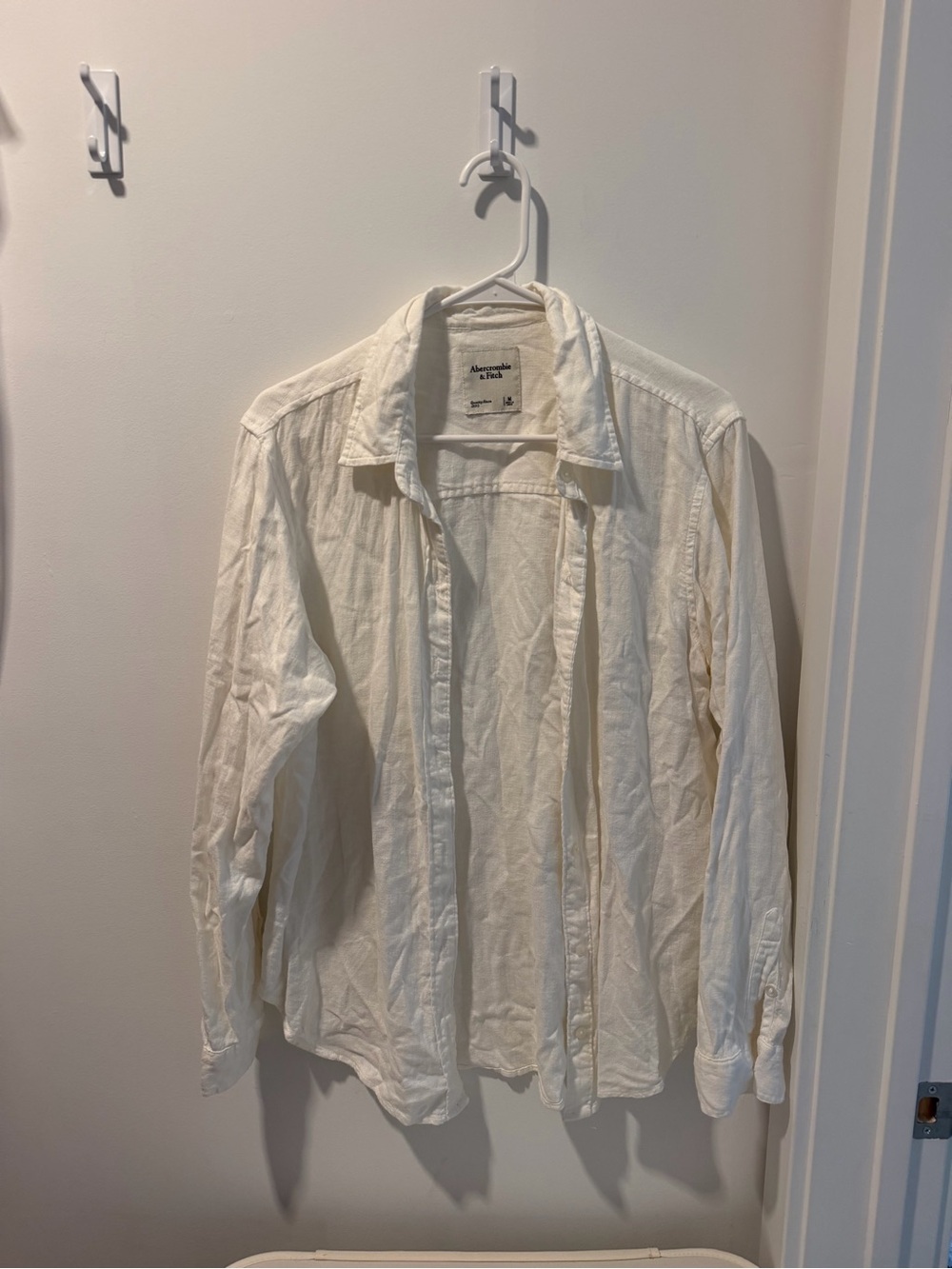Abercrombie & Fitch Off-White Linen Button Shirt